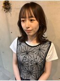 小顔カット/ミディアムレイヤー/大人可愛い/前髪カット