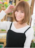 ミルクティーベージュ前下がりぱっつんボブc6浦和20代30代40代