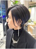大人ツーブロックショート/ネイビーハイライト武蔵小杉/自由が丘