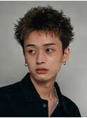 渋谷スパイキーショートアップバンクフェザーショートパーマ