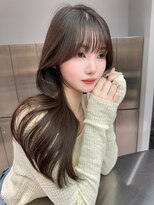 アスター 天神大名店(Aster)&nbsp;小顔に見えるトレンドヘア/黒髪/オリーブグレー/ココアベージュ