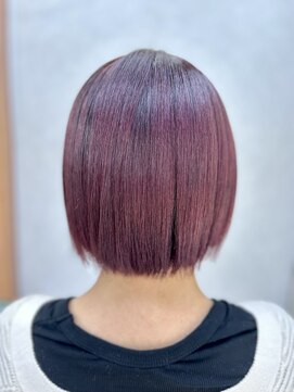 ビューティー サロン カワチ 中庄団地本店(Beauty Salon KAWACHI) ボブ×レッド