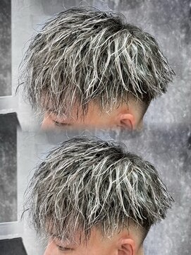 トップバイスリーナイン(TOP by THREE NINE) ホワイトメッシュ×ツイストパーマ