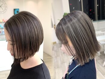 タブー 岐阜店(TABOO)の写真/今流行りの白髪ぼかしカラーで白髪にお悩みの方も理想のカラーに【白髪ぼかし/ハイライト/白髪染め】