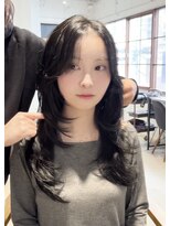 コフィー バイ メルト 吉祥寺(cofy by melt) 【中澤彩乃】ロングレイヤーカット韓国顔周りカットグレージュ