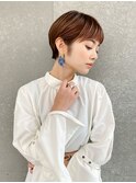 ハンサムショート/丸みショートボブ/20代30代40代50代/顔周り