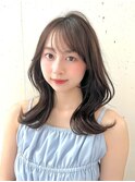 モテ髪韓国風レイヤーヨシンモリセミロングミルクティーブロンド