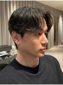 毛流れニュアンスパーマセンターパートダウンパーマメンズヘア