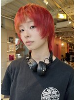 ステップボーンカットオオサカ(STEP BONE CUT OSAKA Via TICK-TOCK)&nbsp;【ステップボーンカット】ショートウルフ/ビビットレッド