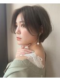 20代30代40代小顔になれる大人かわいい×耳かけショート/抜け感