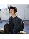 黒髪ミディアム×オルチャンバング