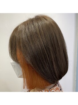 テクライズ 豊橋店(TECHRISE) ☆オレンジインナーカラー、肩ラインボブ☆10代20代30代40代