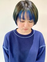 フォーク FOLK&nbsp;【FOLK】透明感ポイントブルー☆似合わせ3Dショートボブ♪