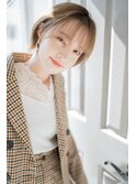 ★ワトワシアーカラー韓国風小顔ヘアオン眉ショートフレアバング