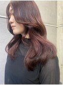 【切りっぱなしボブ/エアリーロング/美髪/ピンクブラウン/渋谷】