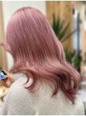 20代30代ダブルカラー透明感シアーピンク
