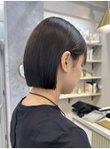 ボブ ミルクティーベージュ 艶髪 髪質改善カラー ショート