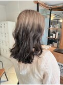 アンブレラカラー*グレーブラック×ミルクティーベージュ