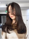 【韓国ヘア】顔まわりレイヤーカットくびれミディアム心斎橋