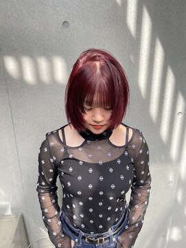 ヴァーディ オモテサンドウ(Vardy omotesando) red/ワインレッド 赤髪 ボブ