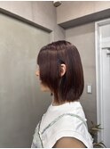 くびれヘア/暗めカラー/アプリコットオレンジ/縮毛矯正