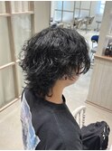 波巻きウルフパーマ