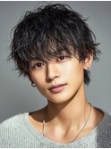 メンズカットスパイラルパーマ波巻きセンターパート42