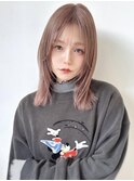 韓国風レイヤーハッシュカット×ピンクブラウンカラー