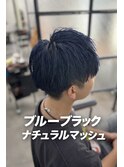 ショートスタイル/刈り上げ/ツーブロック/ブルーブラック