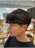 センターパート×ニュアンスパーマ