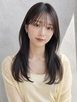 ノア 三宮店(NOA)&nbsp;【NOA】韓国風ロングレイヤー×シースルーバング｜艶ブラウン