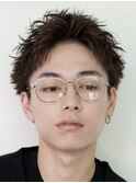 栄スパイキーショートパーマアップバングルーズショート短髪30代