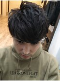 束感へア　ツーブロック　ネープレス　マッシュ
