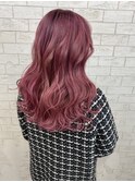 ピンクカラー/ダブルカラー/ミディアムヘア　 錦糸町北口