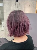 ピンクボブ_ボブルフクールショートピンクベージュ