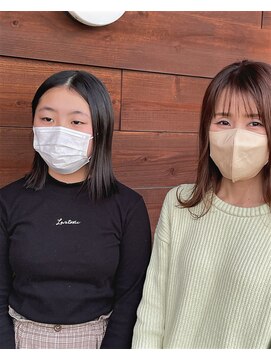 ヘアーブランドジン パルト(HAIR BRAND Jin Palt) ほつれ毛先のレイヤーボブとパつん毛先で柔らかさを