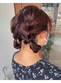 チェリーレッド × 浴衣ヘアアレンジ