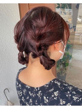 レターバイノベル(letter by novel) チェリーレッド × 浴衣ヘアアレンジ