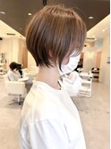 大人丸みショートボブ/丸みショート/耳掛けショート/ベージュ
