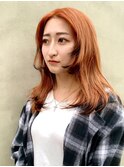 【Lond natire川合佑哉】姫カットエンドカラーオレンジベージュ
