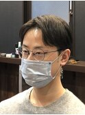 センターパートスタイル