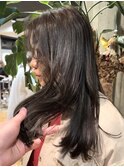 レイヤーカット/オリーブベージュ/ダブルカラー/銀座