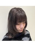 【河野凜】顔周りレイヤー ミディアムウルフ シルバーグレー