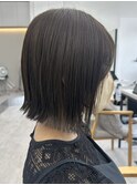 切りっぱなしボブ/ブルーブラック/ミニボブ/似合わせカット