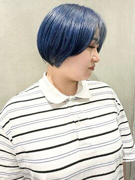モリオ(morio) ＊/かわいい愛されブルーカラー寒色系カラー前髪あり30代40代3