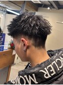 ツイストパーマ ツーブロックショート