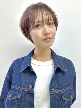 ミィ 浦和(mee) ハイライトカラー ピンクベージュ ウェーブカール ボブルフ 浦和