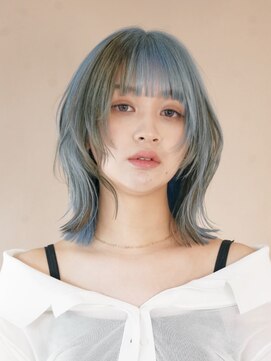 サンクマーケット 渋谷(cinq MARKET) 渋谷ブリーチカラータッセルボブ顔周りレイヤー切りっぱなしボブ