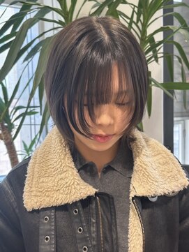 アウラ(AURA) 盛岡駅オリーブベージュカラーブリーチなしダブルカラーレイヤー