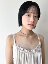 エミス バイ メルト 吉祥寺(emis by melt) 【吉田江梨】切りっぱなしボブ地毛風ストレートシースルー前髪